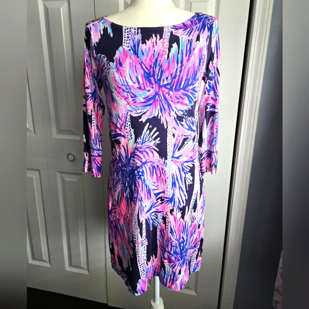 Lilly Pulitzer Long Sleeve Dress - Pink and Blue Floral
